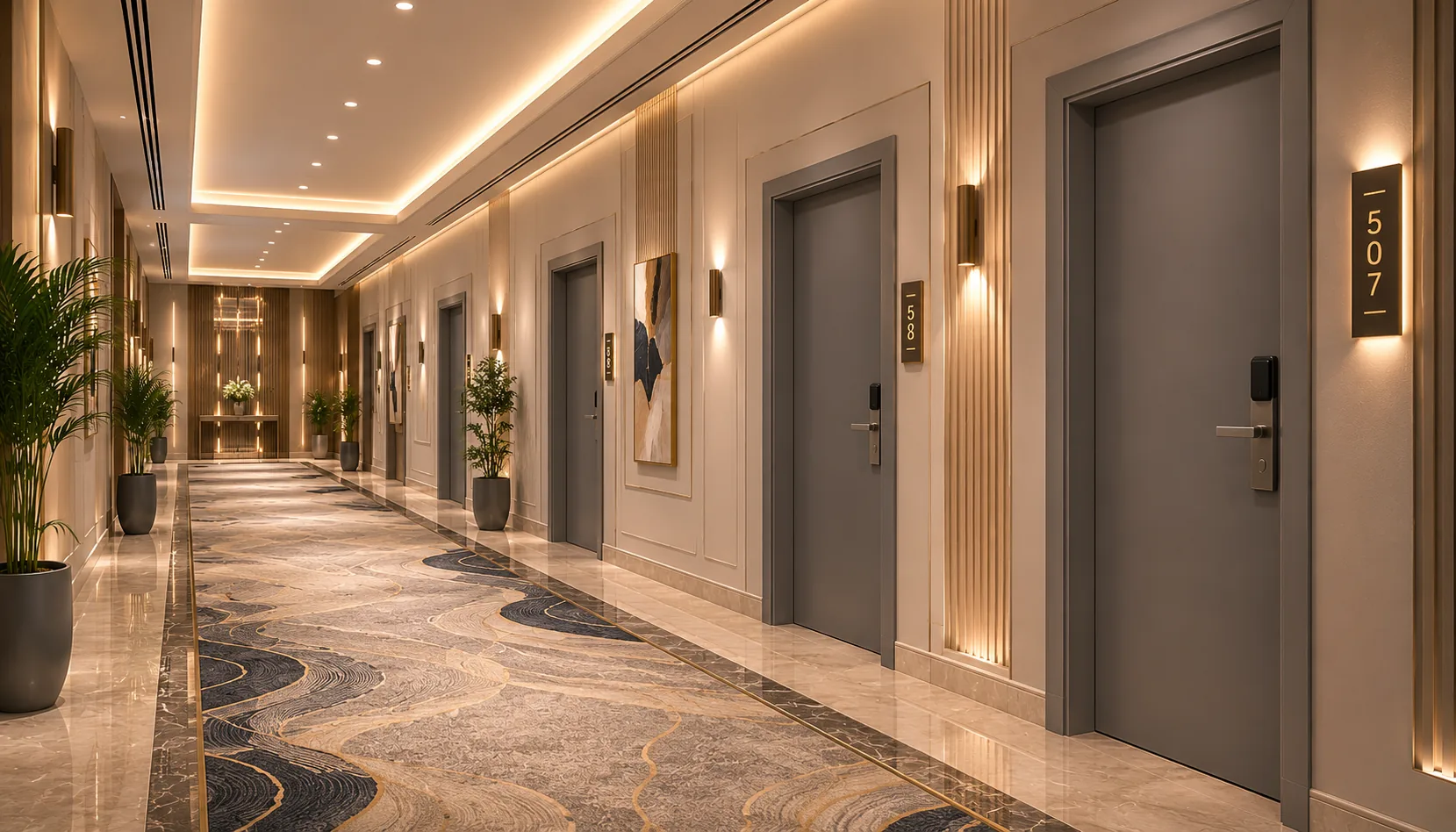 ADO Yangın Kapısı — Otel Koridoru