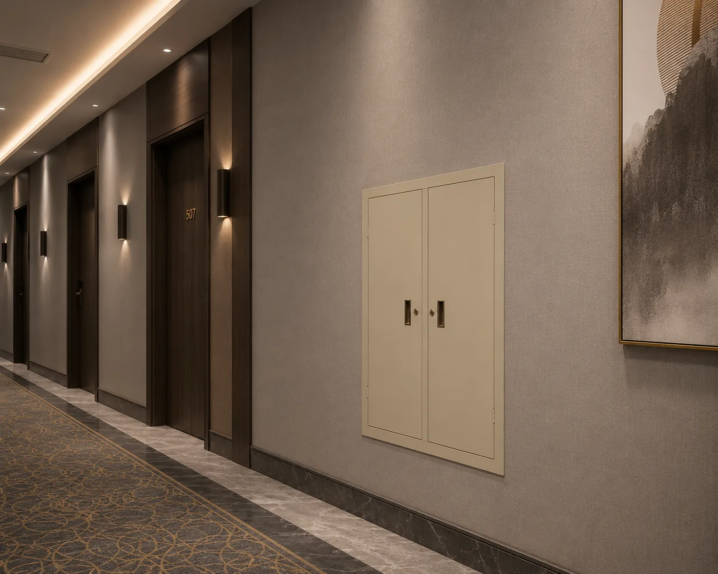 Şaft Kapağı — Otel Koridoru